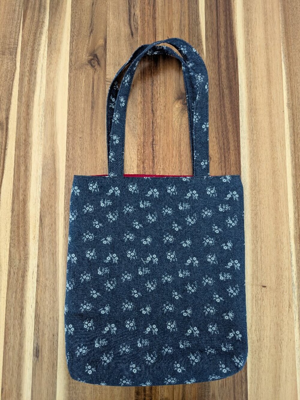 Denim Handbag. Shoulder bag Purse, custom hand sewn 13 x 15 inches